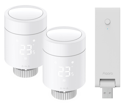 Zestaw Smart Home Aqara 2x Głowica termostatyczna W600+HUB E1